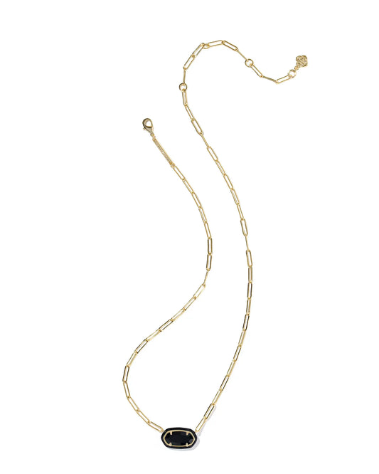 KENDRA SCOTT Elisa Enamel Frame Gold Paperclip Necklace