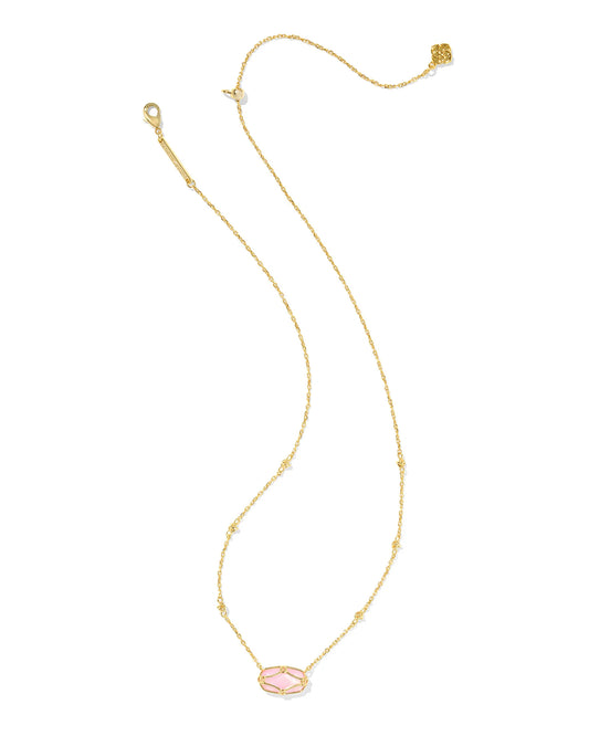 KENDRA SCOTT Elisa Lattice Frame Gold Short Pendant Necklace