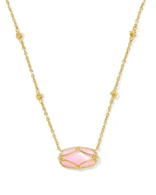 KENDRA SCOTT Elisa Lattice Frame Gold Short Pendant Necklace