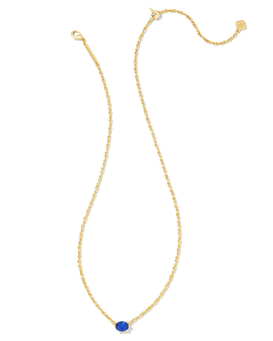 KENDRA SCOTT Cailin Gold Pendant Necklace in Blue Crystal