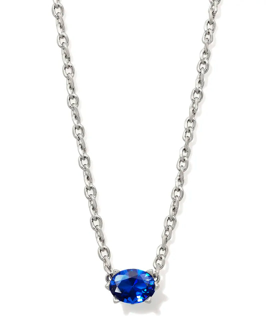 KENDRA SCOTT Cailin Silver Pendant Necklace in Blue Crystal