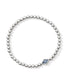 KENDRA SCOTT Abbie Silver Beaded Stretch Bracelet in Light Blue Mother-of-Pearl