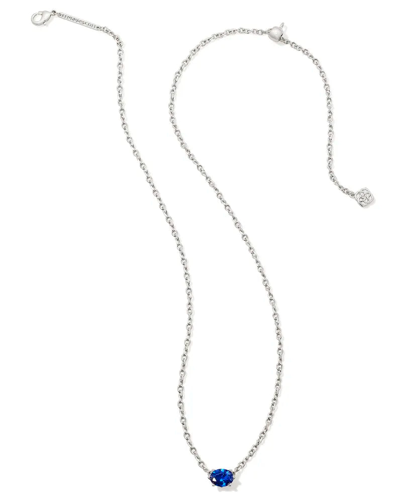 KENDRA SCOTT Cailin Silver Pendant Necklace in Blue Crystal