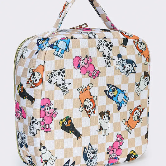 Kids Checkered Character Lunch Boxes Bag