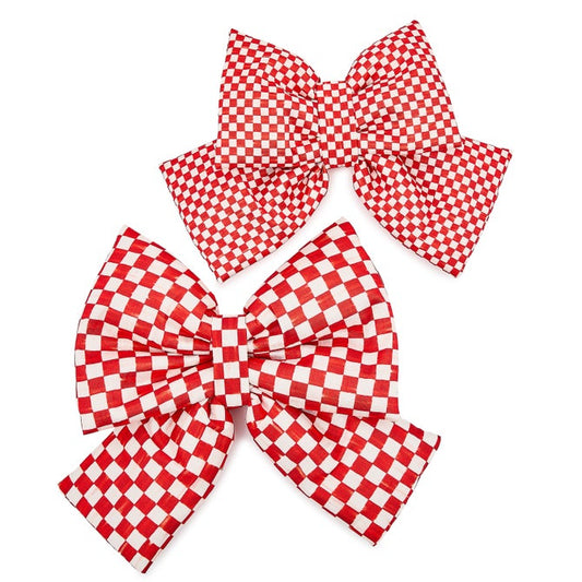 Red Check Small Bow