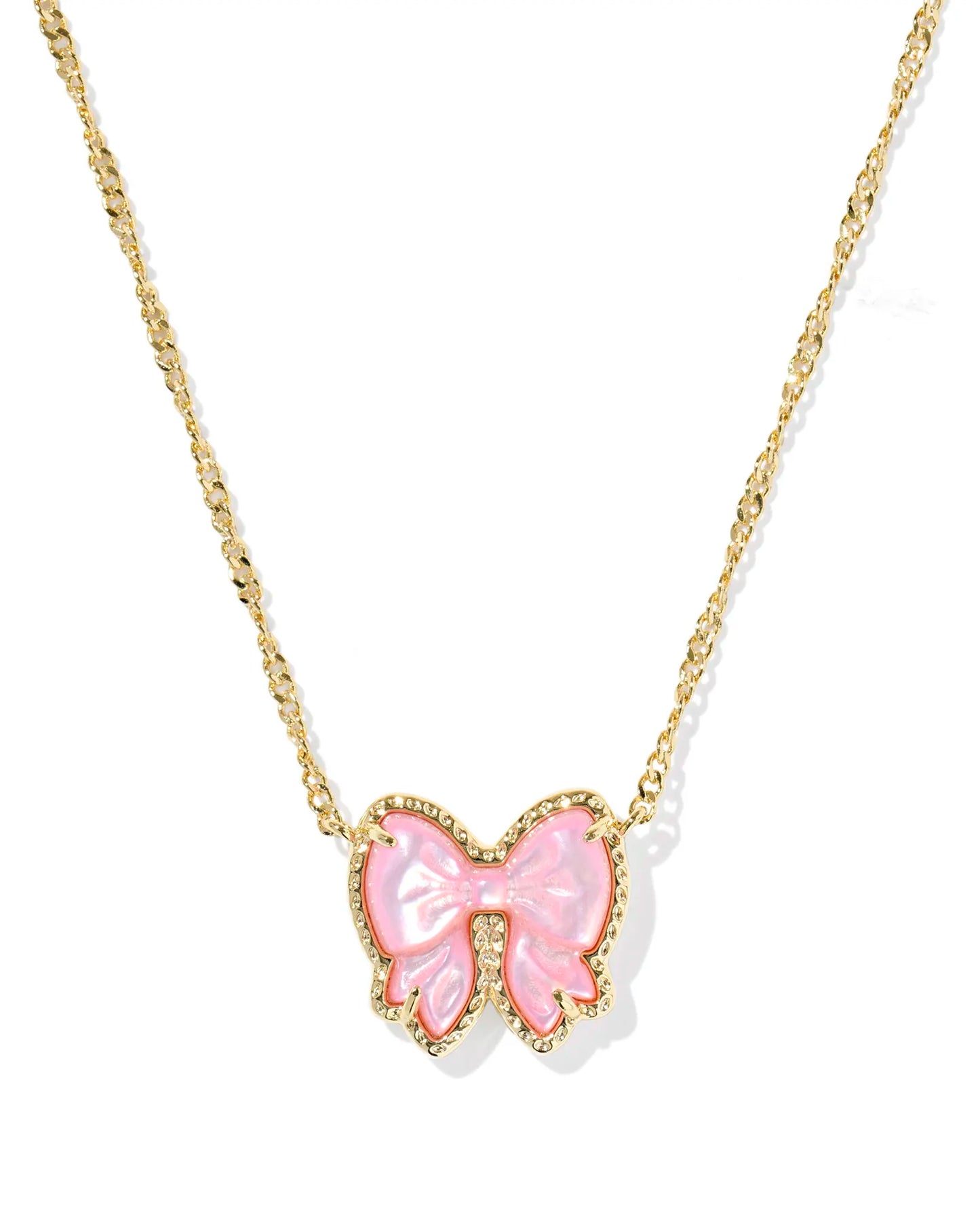 KENDRA SCOTT Haley Bow Gold Short Pendant Necklace