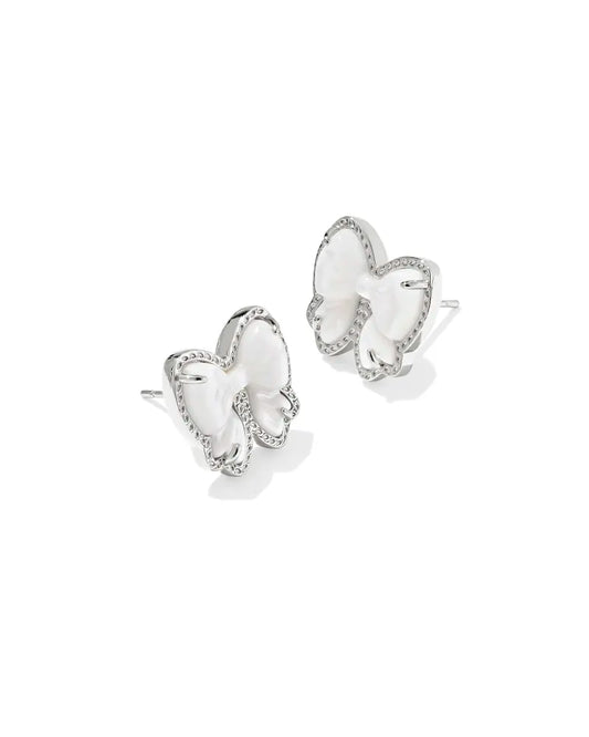 KENDRA SCOTT Haley Bow Silver Stud Earrings