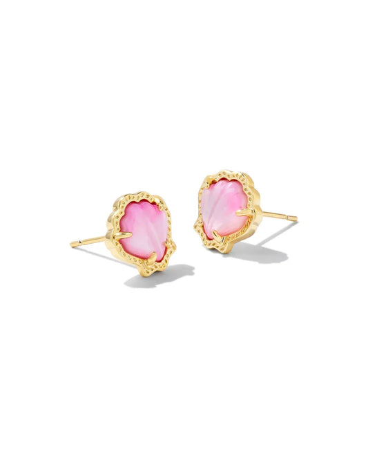KENDRA SCOTT Brynne Shell Gold Stud Earrings