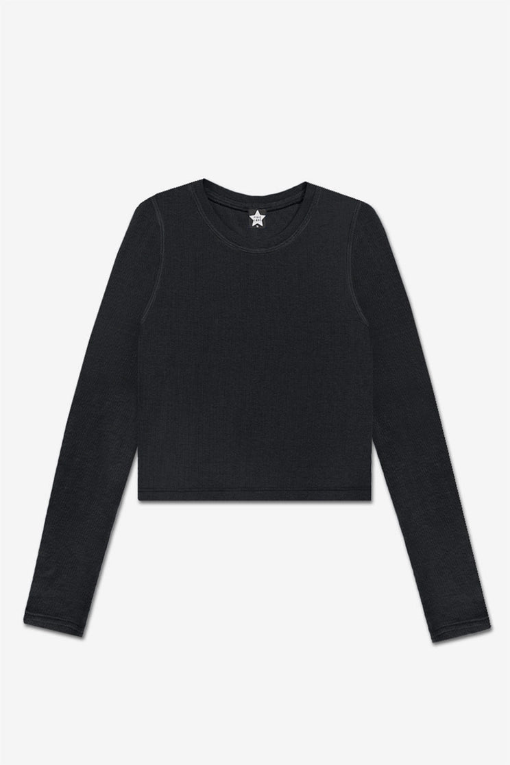 Ultra-Soft Ribbed Long Sleeve Fitted Tee