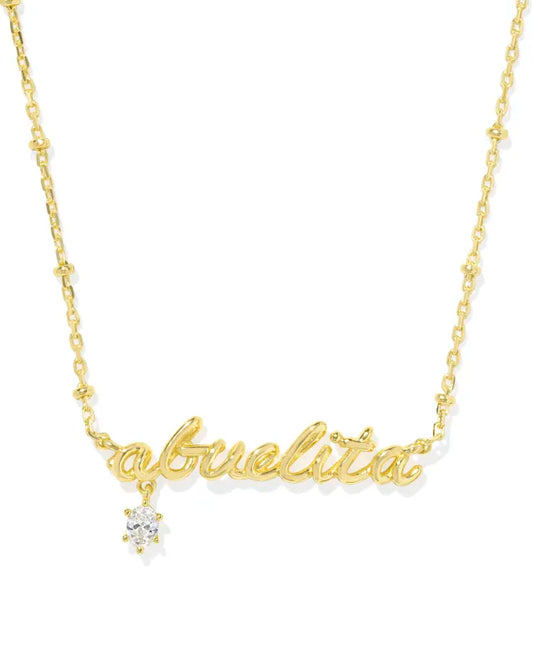 KENDRA SCOTT Abuelita Gold Crystal Short Pendant Necklace