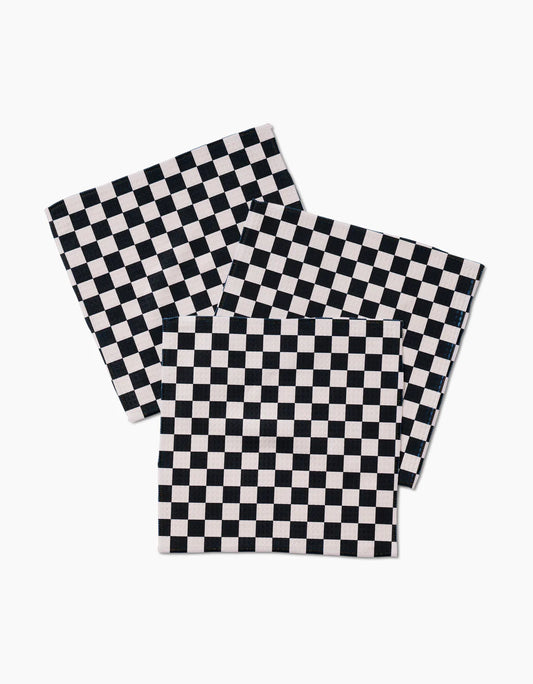 Geometry Checkered Luxe Washcloth Set