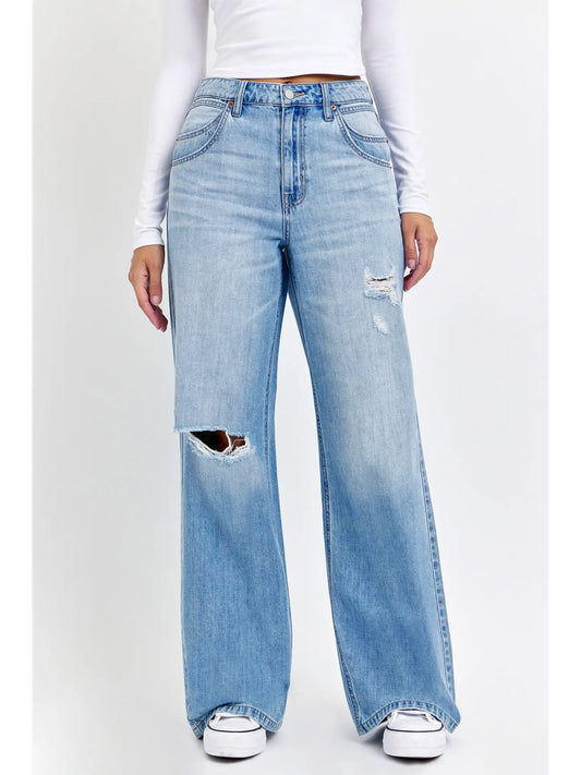 High Rise Wide Leg with Double Scoop Pockets Cello Jeans