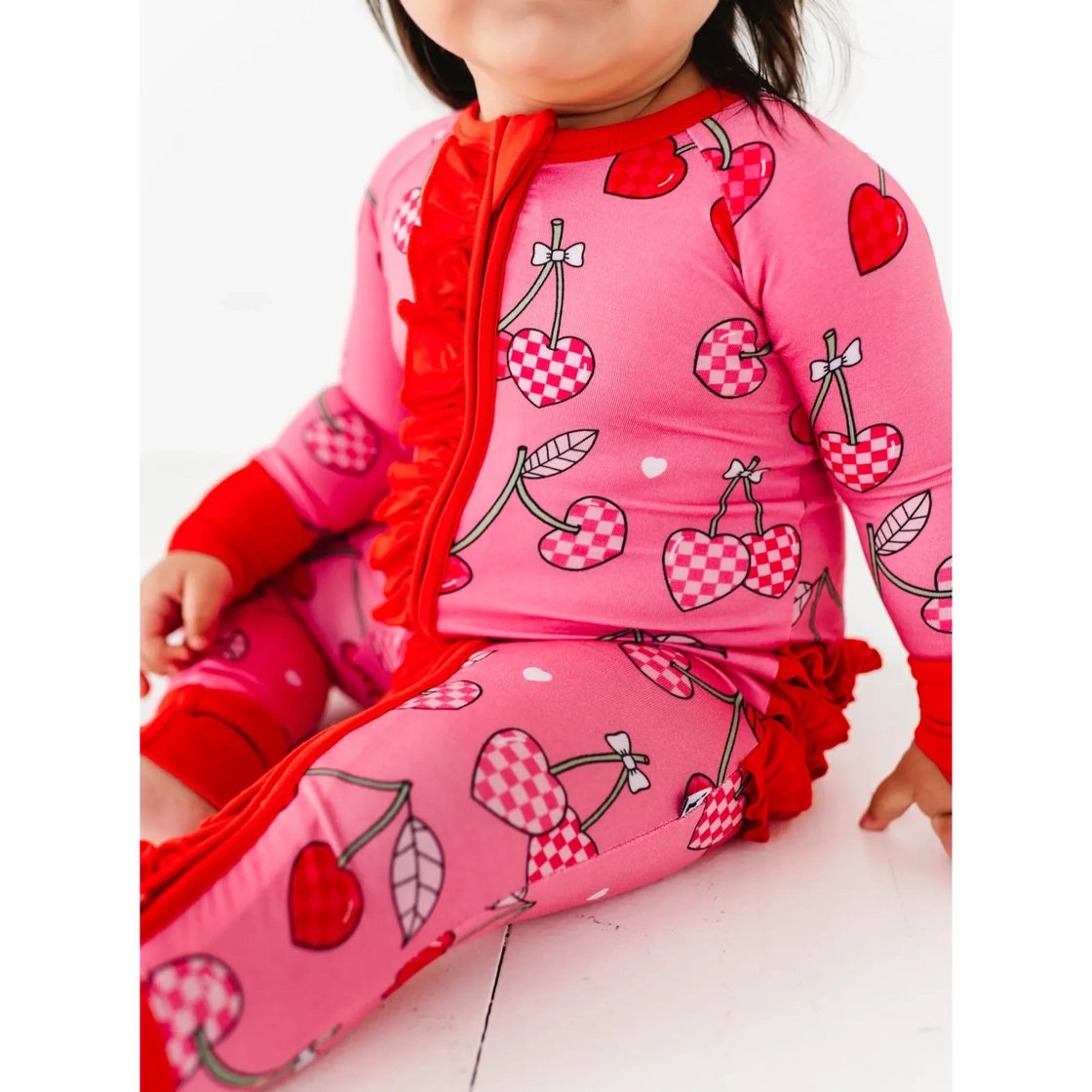 Kiki + Lulu Cherry Convertible Footies with Ruffle