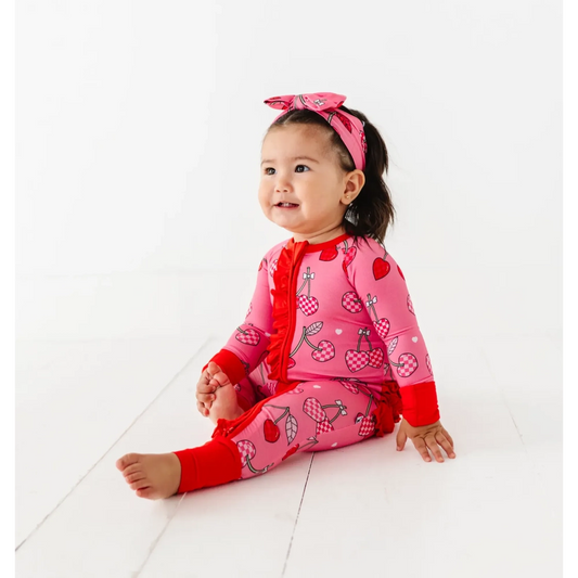 Kiki + Lulu Cherry Convertible Footies with Ruffle