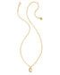 KENDRA SCOTT Crystal Letter C Gold Short Pendant Necklace in White Crystal