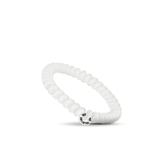 TELETIES Spiral Hair Coils | Small | Coconut White Hair Ties