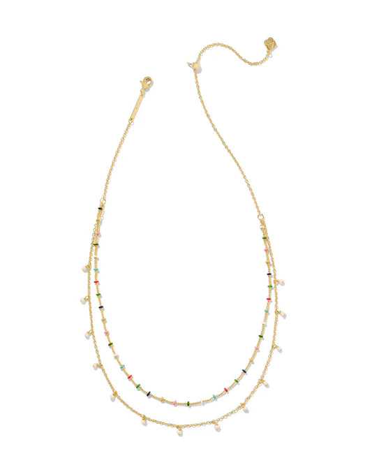 KENDRA SCOTT Eve Gold Multi Strand Necklace in Multi Mix