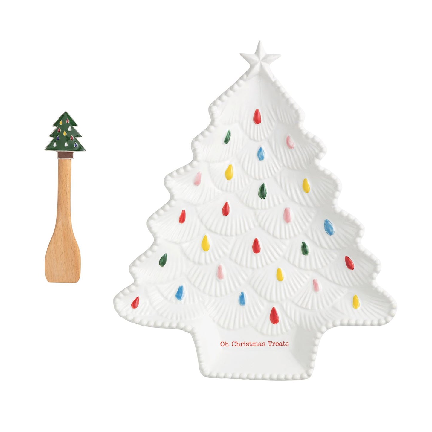 MUDPIE Christmas Tree Cookie Plate Set
