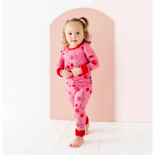 Kiki + Lulu Cherry Ruffle Pajamas