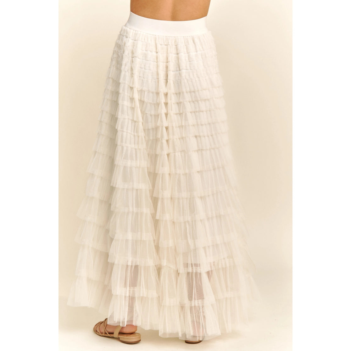 Cascading Tulle Mesh Tiered Max Skirt