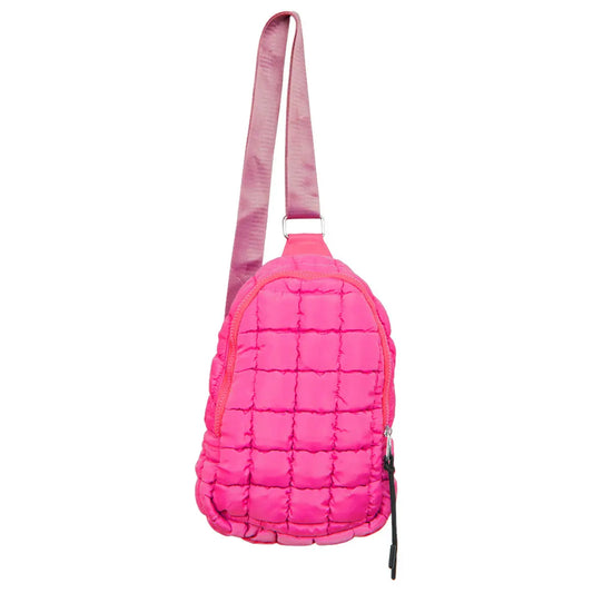 Hot Pink Quilted Cute Sling Bag