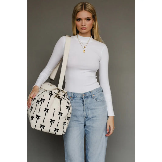 White & Black Bows Duffel