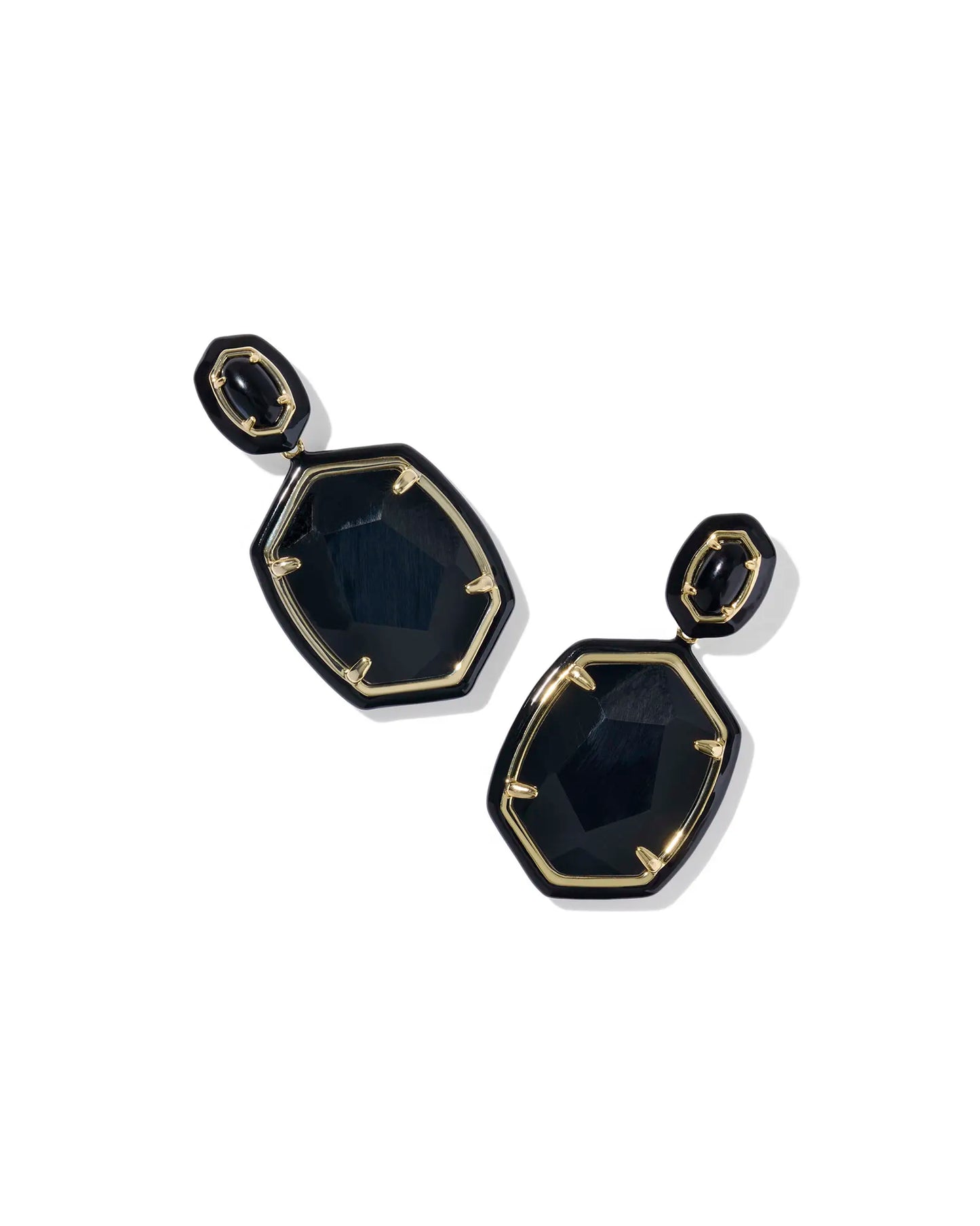 KENDRA SCOTT Daphne Enamel Frame Gold Drop Earrings