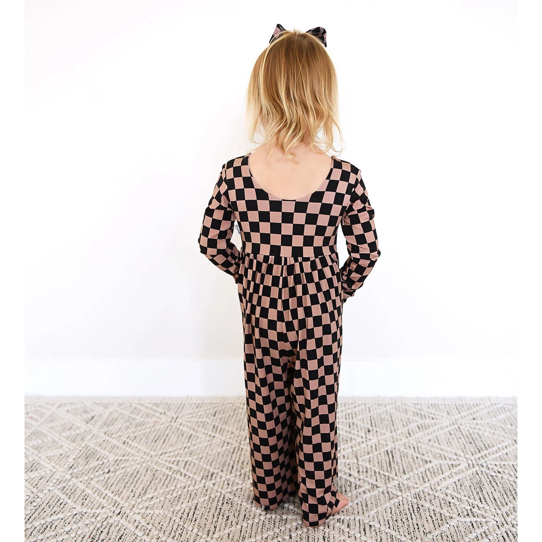 Bentley Wide Leg Romper Bamboo Checks