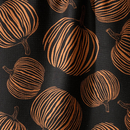 Geometry Pumpkin Noir Tea Towel
