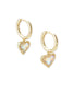 KENDRA SCOTT Ari Heart Gold Huggie Earrings in Dichroic Glass