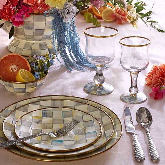 MACKENZIE CHILDS Sterling Check Dinner Plate