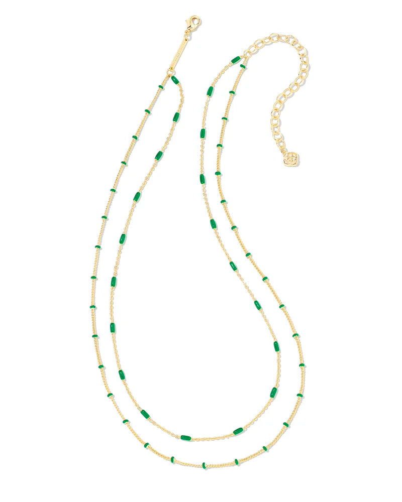 KENDRA SCOTT Dottie Gold Multi Strand Necklace in Emerald