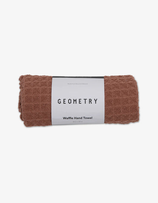 Geometry Dusty Rose Waffle Hand Towel