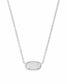 KENDRA SCOTT Elisa Silver Pendant Necklace in Iridescent Drusy