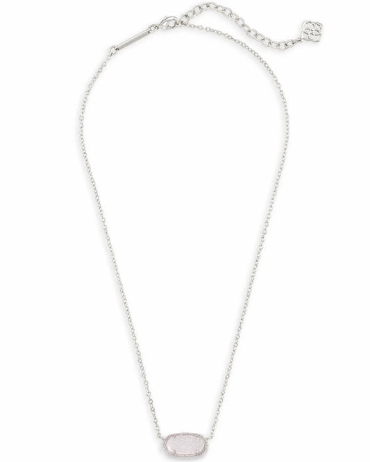 KENDRA SCOTT Elisa Silver Pendant Necklace in Iridescent Drusy