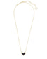 KENDRA SCOTT Ari Heart Gold Pendant Necklace in Black Drusy