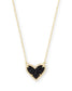 KENDRA SCOTT Ari Heart Gold Pendant Necklace in Black Drusy