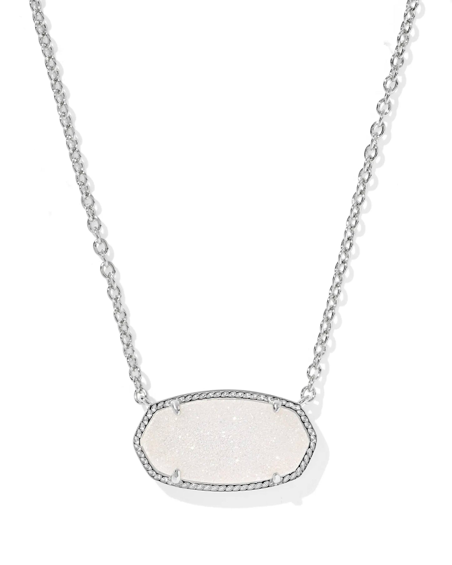 KENDRA SCOTT Elisa Silver Statement Short Pendant Necklace