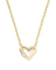 KENDRA SCOTT Emery Heart Gold Short Pendant Necklace