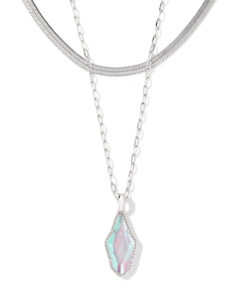 KENDRA SCOTT Evelyn Silver Multi Strand Necklace in Rock Crystal