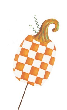 Orange Patterned Pumpkin - Checkered