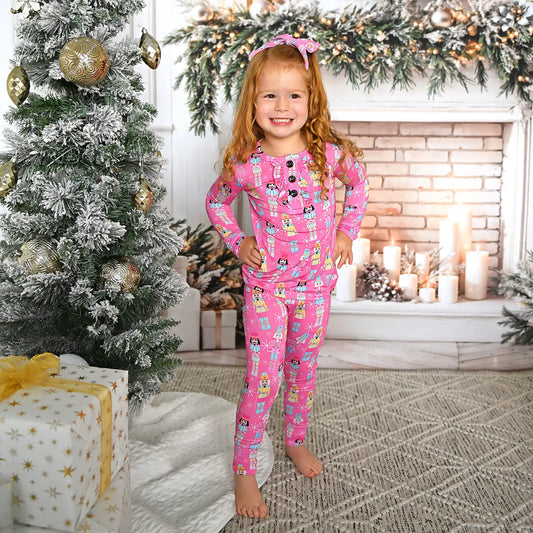 Gigi and Max Nadia Nutcrackers Two Piece Matching Xmas Pajamas Toddler