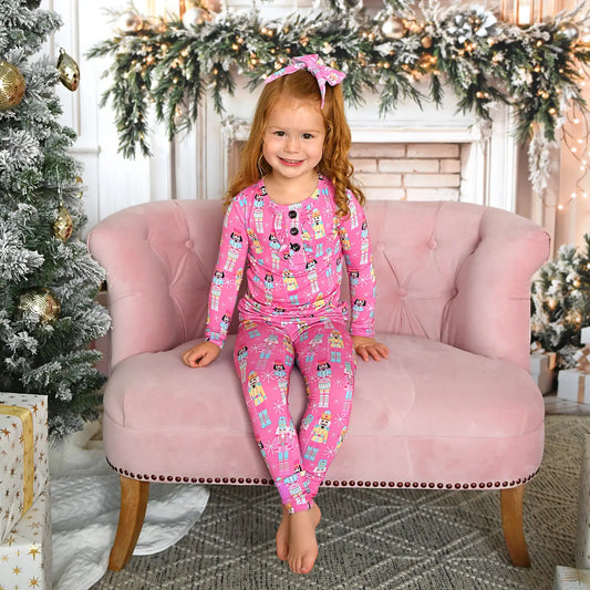 Gigi and Max Nadia Nutcrackers Two Piece Matching Xmas Pajamas Toddler