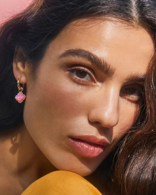 KENDRA SCOTT Mallory Rose Gold Huggie Earrings