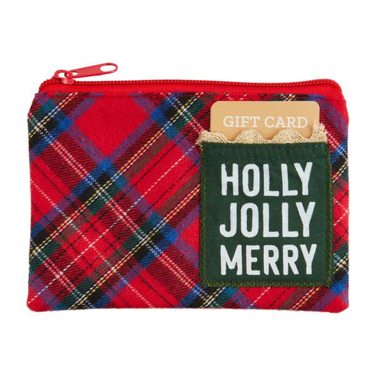 MUDPIE Tartan Christmas Light-Up Pouch