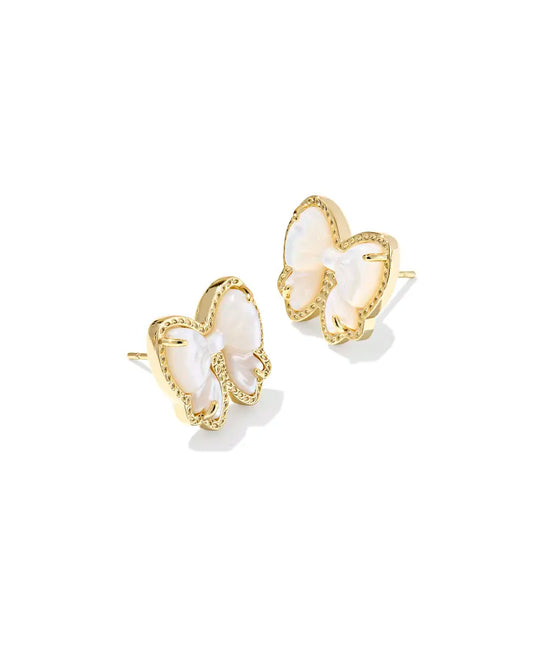 KENDRA SCOTT Haley Bow Gold Stud Earrings