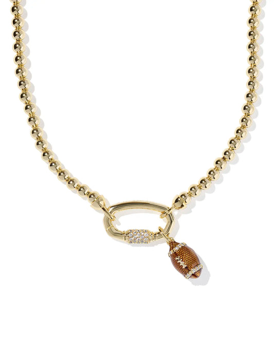 KENDRA SCOTT Football Gold Metal Strand Necklace