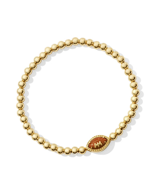 KENDRA SCOTT Football Gold Stretch Bracelet in Orange Goldstone