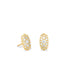 KENDRA SCOTT Grayson Gold Stud Earrings in White Crystal