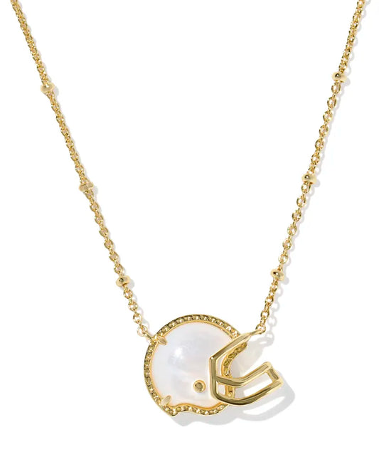 KENDRA SCOTT Football Helmet Gold Short Pendant Necklace